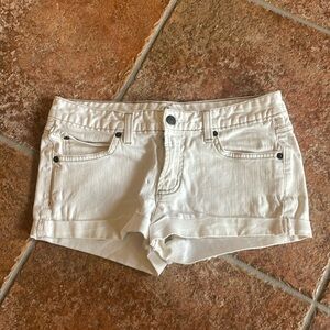 White jean shorts